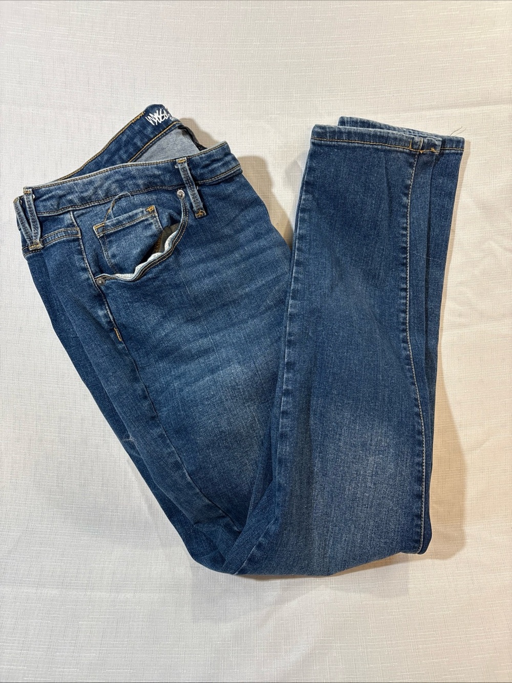 Mossimo Women's Power Stretch Denim Skinny Jeans Blue 18R 34 5-pocket
